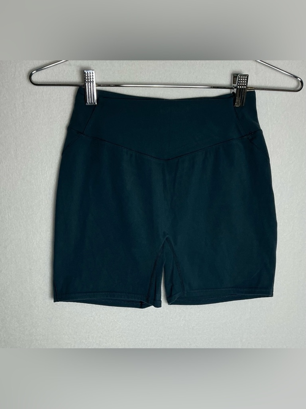 Alphalete#Alphalete High-Waisted Biker Shorts - Dark Teal/Slate - Size Medium - Picture 2 of 5